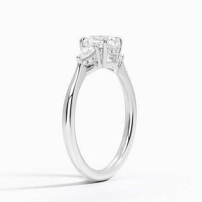 1.60 Carat Princess Halo Design Solitaire Lab Diamond Ring 18K - Florina 
