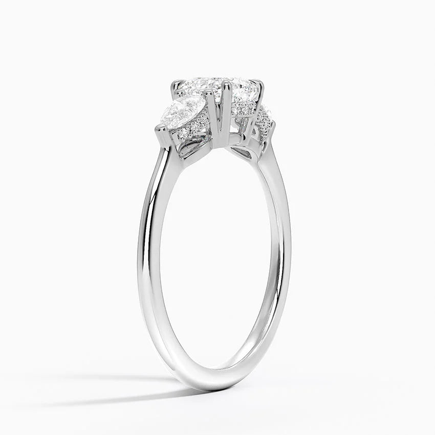 1.60 Carat Princess Halo Design Solitaire Lab Diamond Ring 18K - Florina 