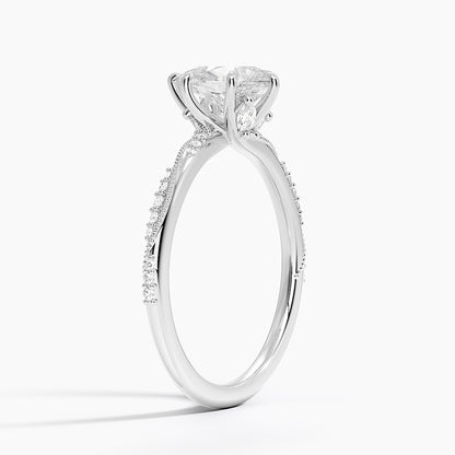 1.60 Carat Princess Halo Design Solitaire Lab Diamond Ring 18K - Florina 