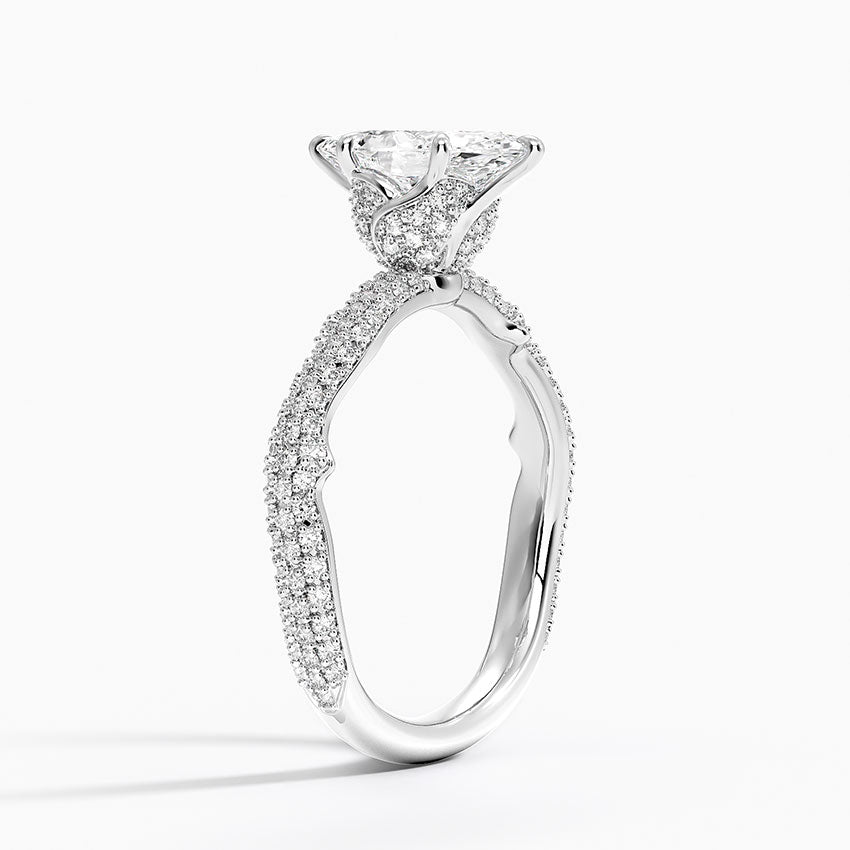 1.75 Karat Marquise Kesim Hidden Halo Tasarım Tektaş Laboratuvar Pırlanta Yüzük - Sorrento