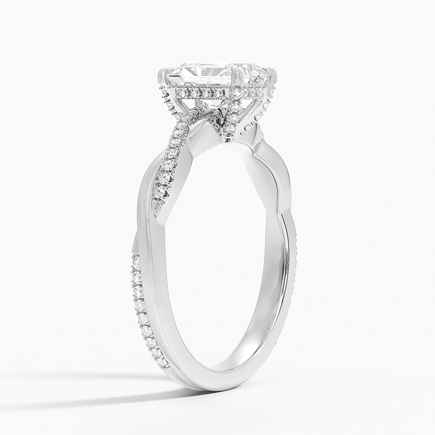 1.25 Karat Radiant Kesim Hidden Halo Tasarım Tektaş Laboratuvar Pırlanta Yüzük  - Riga
