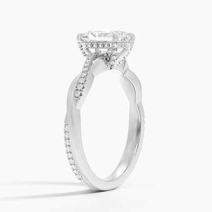 1.60 Carat Princess Halo Design Solitaire Lab Diamond Ring 18K - Florina 
