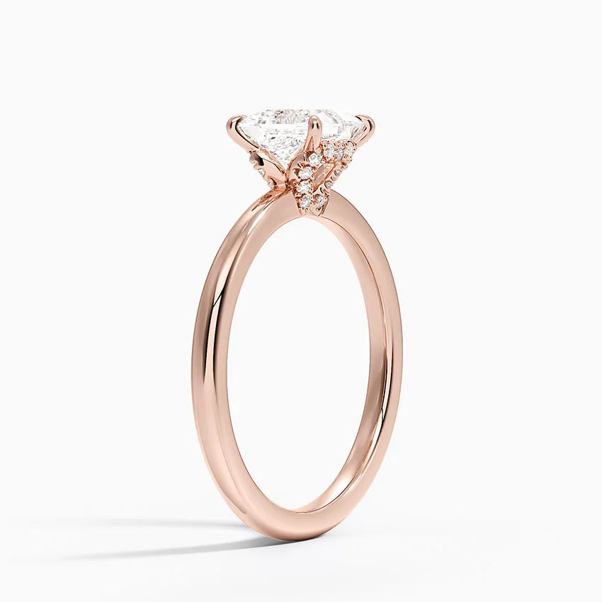 1.15 Prenses Kesim Hidden Halo Tasarım Tektaş Laboratuvar Pırlanta Yüzük - Vilora