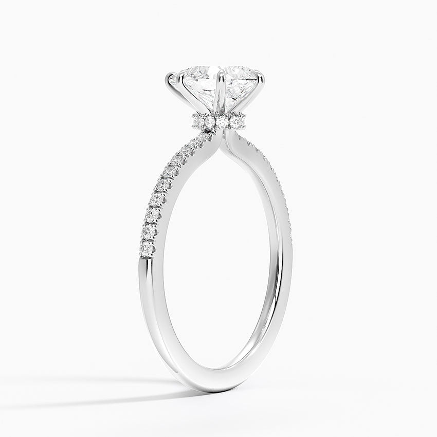 1.25 Karat Damla Kesim Hidden Halo Tasarım Tektaş Laboratuvar Pırlanta Yüzük - Filora - Bold Diamonds