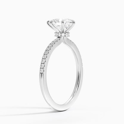 1.60 Carat Princess Halo Design Solitaire Lab Diamond Ring 18K - Florina 
