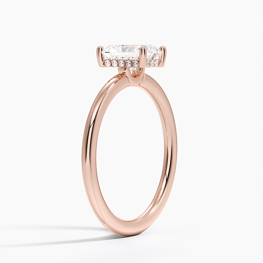 1.10 Karat Radiant Kesim Hidden Halo Tasarım Tektaş Laboratuvar Pırlanta Yüzük - Lucerne