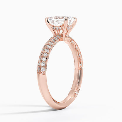 1.50 Emerald Kesim Yarım Tur Tasarım Tektaş Laboratuvar Pırlanta Yüzük - Selara