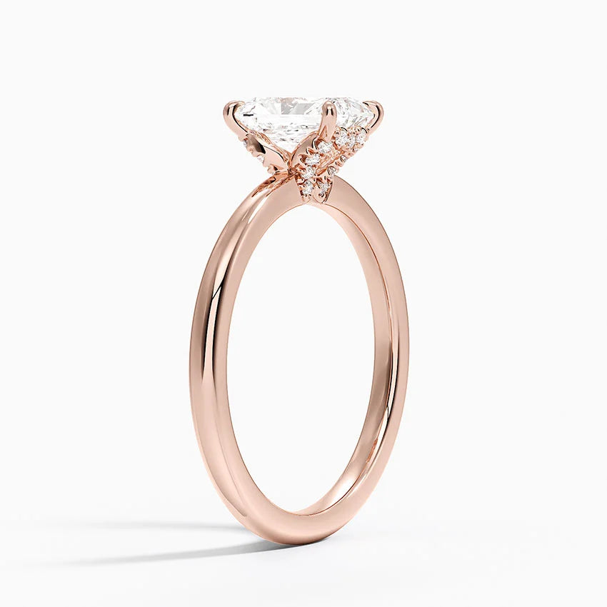 1.15 Radiant Kesim Hidden Halo Tasarım Tektaş Laboratuvar Pırlanta Yüzük - Vilora