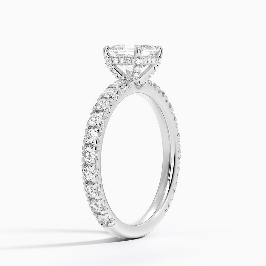 1.60 Carat Princess Halo Design Solitaire Lab Diamond Ring 18K - Florina 