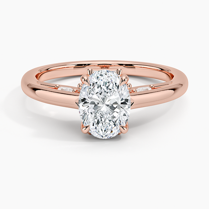 1.30 Oval Kesim Hidden Halo Tasarım Tektaş Laboratuvar Pırlanta Yüzük - Dalara