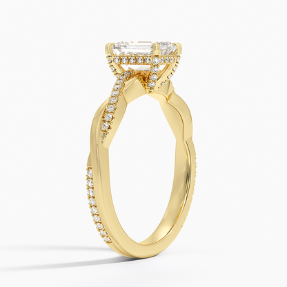 1.60 Carat Princess Halo Design Solitaire Lab Diamond Ring 18K - Florina 