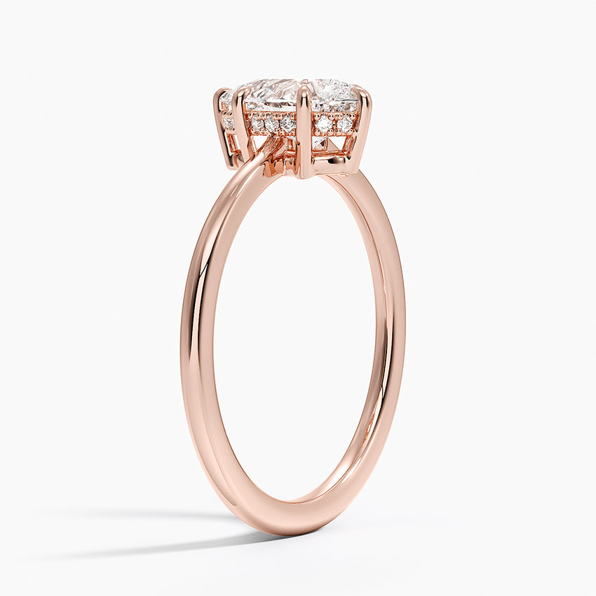 1.10 Karat Damla Kesim Hidden Halo Tasarım Tektaş Laboratuvar Pırlanta Yüzük - Monaco