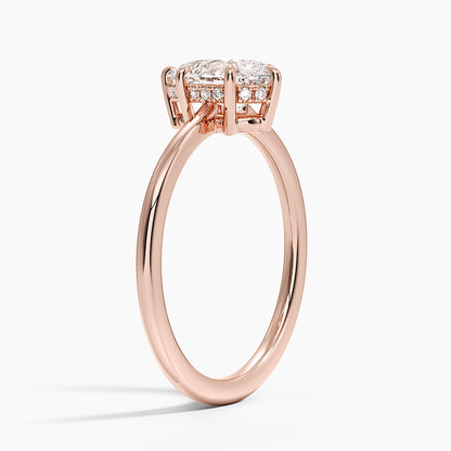 1.10 Damla Kesim Hidden Halo Tasarım Tektaş Laboratuvar Pırlanta Yüzük - Tilora