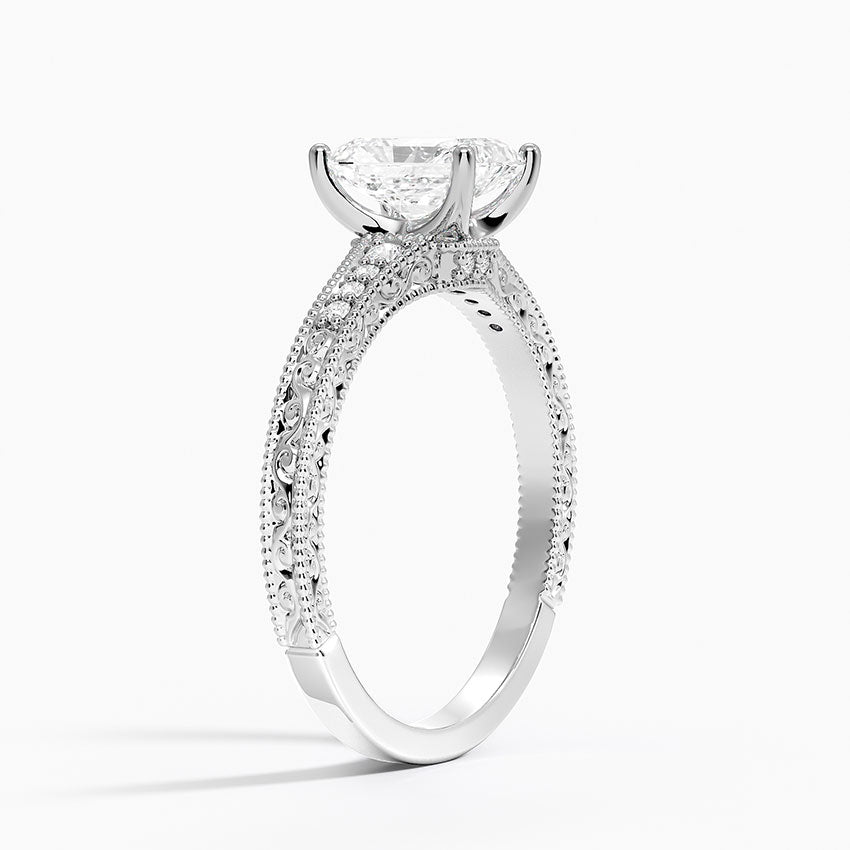 1.60 Carat Princess Halo Design Solitaire Lab Diamond Ring 18K - Florina 