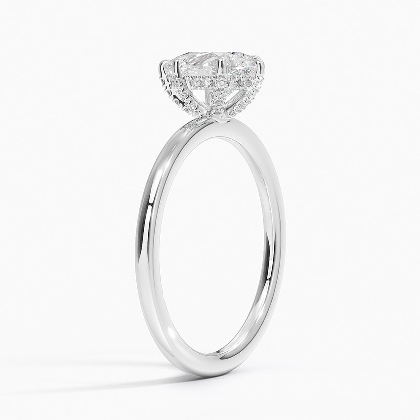 1.15 Karat Damla Kesim Hidden Halo Tasarım Tektaş Laboratuvar Pırlanta Yüzük - Gilora - Bold Diamonds
