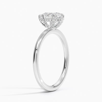 1.60 Carat Princess Halo Design Solitaire Lab Diamond Ring 18K - Florina 