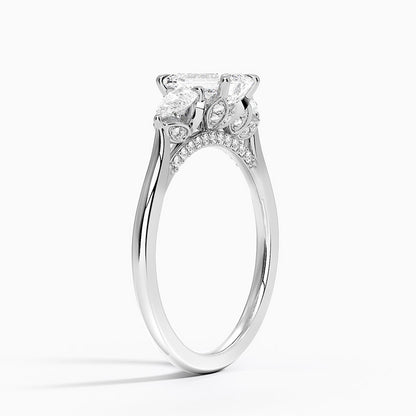 1.60 Carat Princess Halo Design Solitaire Lab Diamond Ring 18K - Florina 