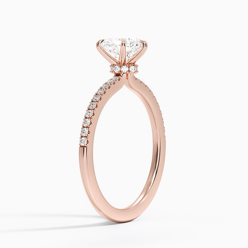 1.25 Karat Kalp Kesim Hidden Halo Tasarım Tektaş Laboratuvar Pırlanta Yüzük - Filora - Bold Diamonds