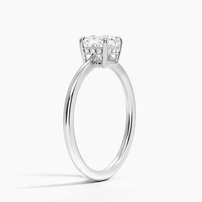 1.10 Cushion Kesim Hidden Halo Tasarım Tektaş Laboratuvar Pırlanta Yüzük - Tilora