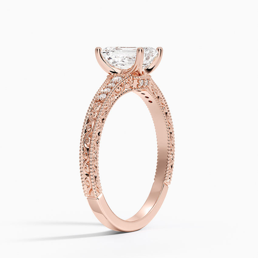 1.15 Karat Emerald Kesim Hidden Halo Tasarım Tektaş Laboratuvar Pırlanta Yüzük - Venice