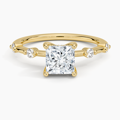 1.20 Prenses Kesim Hidden Halo Tasarım Tektaş Laboratuvar Pırlanta Yüzük - Zelora