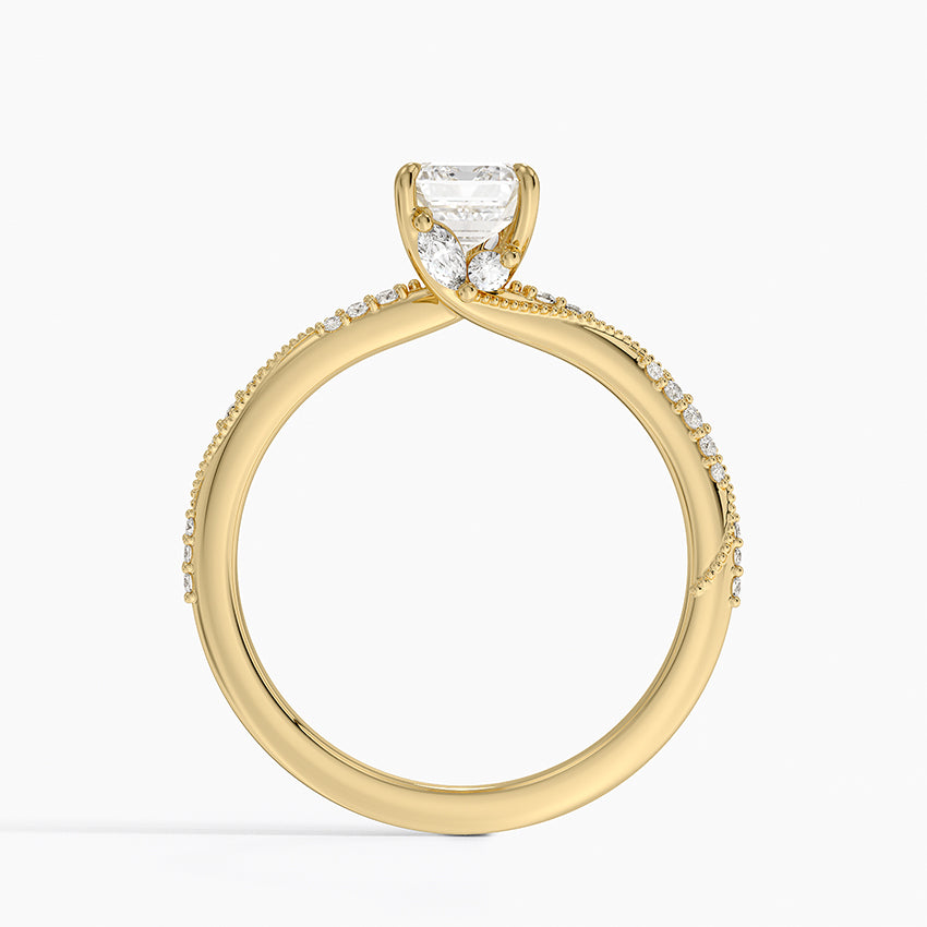 1.25 Karat Emerald Kesim Hidden Halo Tasarım Tektaş Laboratuvar Pırlanta Yüzük 18K  - Melora - Bold Diamonds