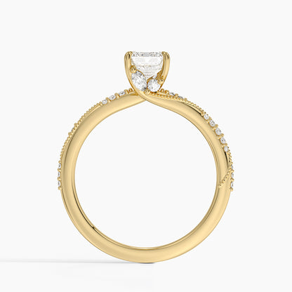 1.60 Carat Princess Halo Design Solitaire Lab Diamond Ring 18K - Florina 