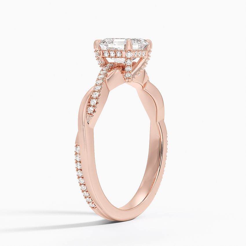1.25 Karat Asscher Kesim Hidden Halo Tasarım Tektaş Laboratuvar Pırlanta Yüzük  - Riga