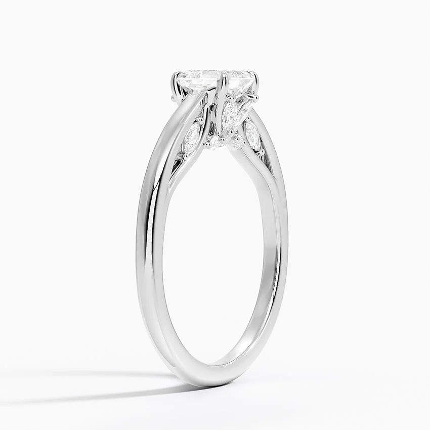 1.30 Karat Asscher Kesim Hidden Halo Tasarım Tektaş Laboratuvar Pırlanta Yüzük - Salzburg