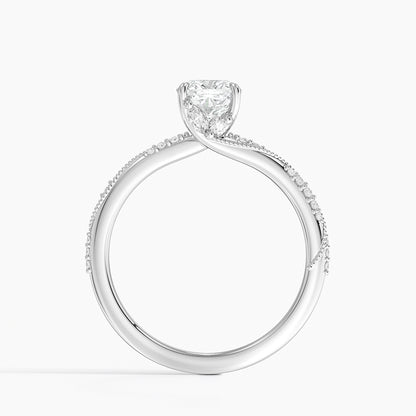 1.60 Carat Princess Halo Design Solitaire Lab Diamond Ring 18K - Florina 