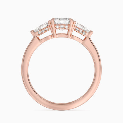 1.60 Carat Princess Halo Design Solitaire Lab Diamond Ring 18K - Florina 