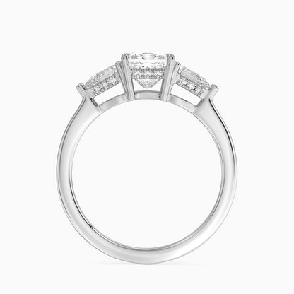 1.60 Carat Princess Halo Design Solitaire Lab Diamond Ring 18K - Florina 
