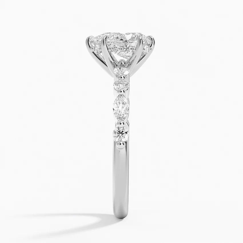 1.60 Carat Princess Halo Design Solitaire Lab Diamond Ring 18K - Florina 