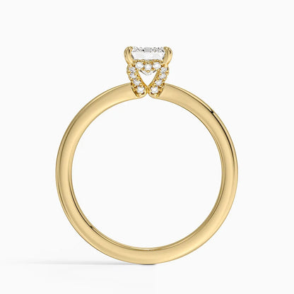 1.15 Emerald Kesim Hidden Halo Tasarım Tektaş Laboratuvar Pırlanta Yüzük - Vilora