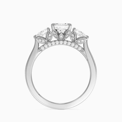 1.75 Karat Asscher Kesim Hidden Halo Tasarım Tektaş Laboratuvar Pırlanta Yüzük 18K - Calora