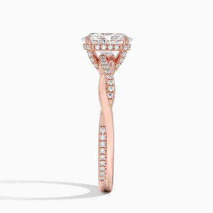 1.60 Carat Princess Halo Design Solitaire Lab Diamond Ring 18K - Florina 