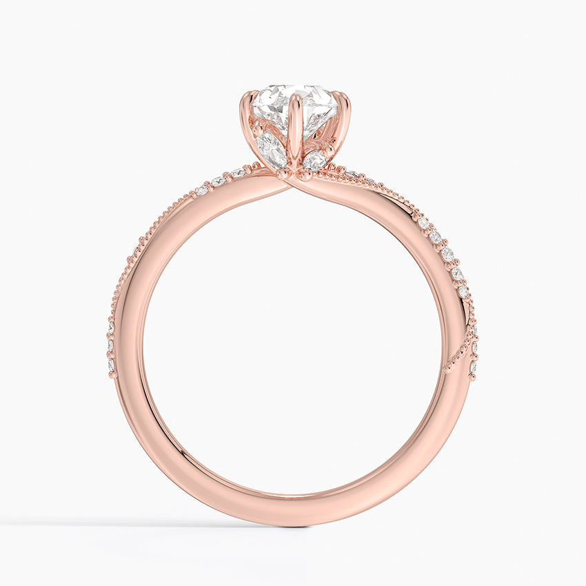 1.25 Karat Damla Kesim Hidden Halo Tasarım Tektaş Laboratuvar Pırlanta Yüzük 18K  - Melora - Bold Diamonds