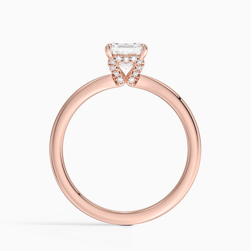 1.15 Karat Asscher Kesim Hidden Halo Tasarım Tektaş Laboratuvar Pırlanta Yüzük - Lyon