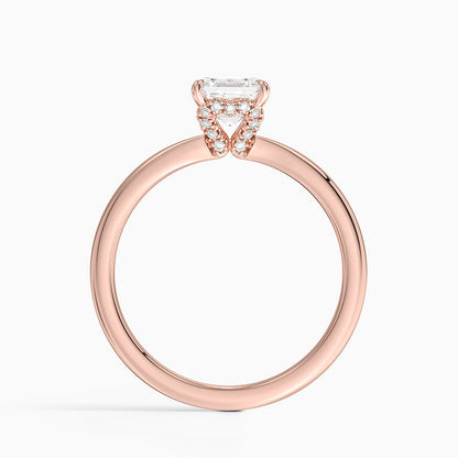 1.15 Asscher Kesim Hidden Halo Tasarım Tektaş Laboratuvar Pırlanta Yüzük - Vilora