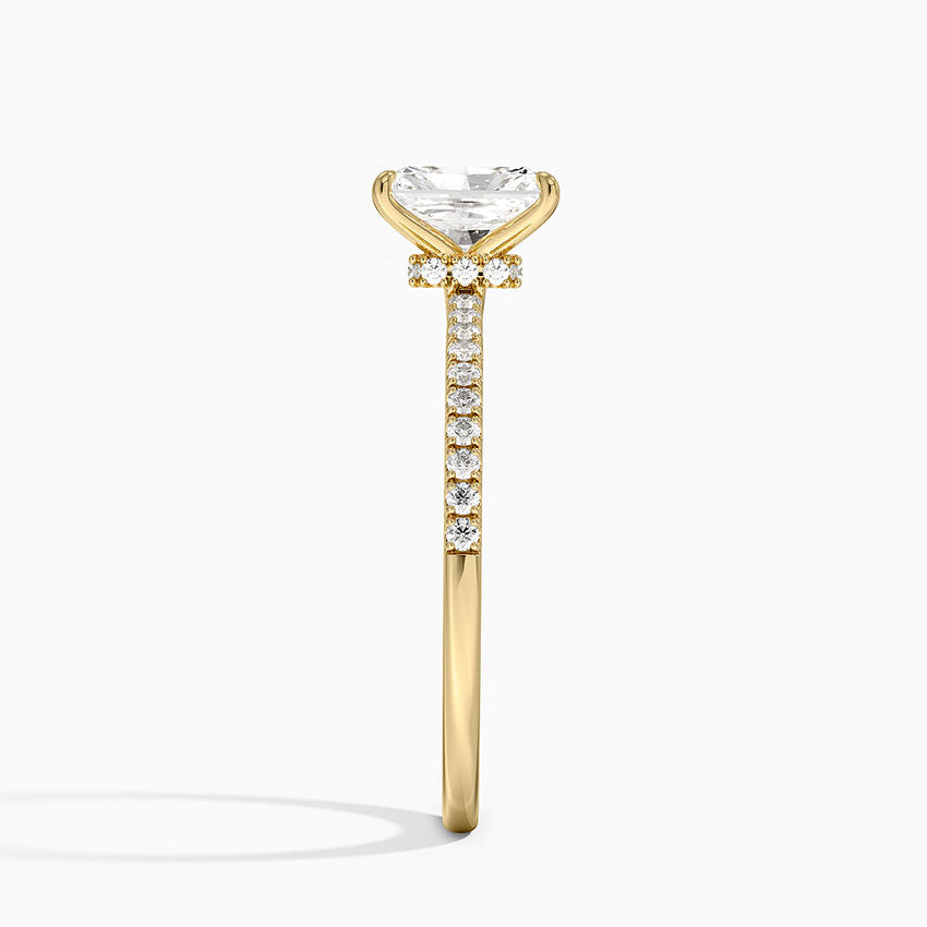 1.25 Karat Radiant Kesim Hidden Halo Tasarım Tektaş Laboratuvar Pırlanta Yüzük - Filora - Bold Diamonds