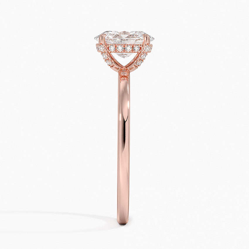1.15 Karat Oval Kesim Hidden Halo Tasarım Tektaş Laboratuvar Pırlanta Yüzük - Gilora - Bold Diamonds