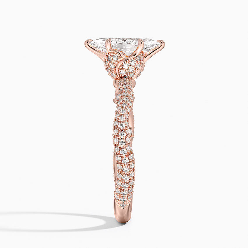 1.75 Karat Marquise Kesim Hidden Halo Tasarım Tektaş Laboratuvar Pırlanta Yüzük - Sorrento