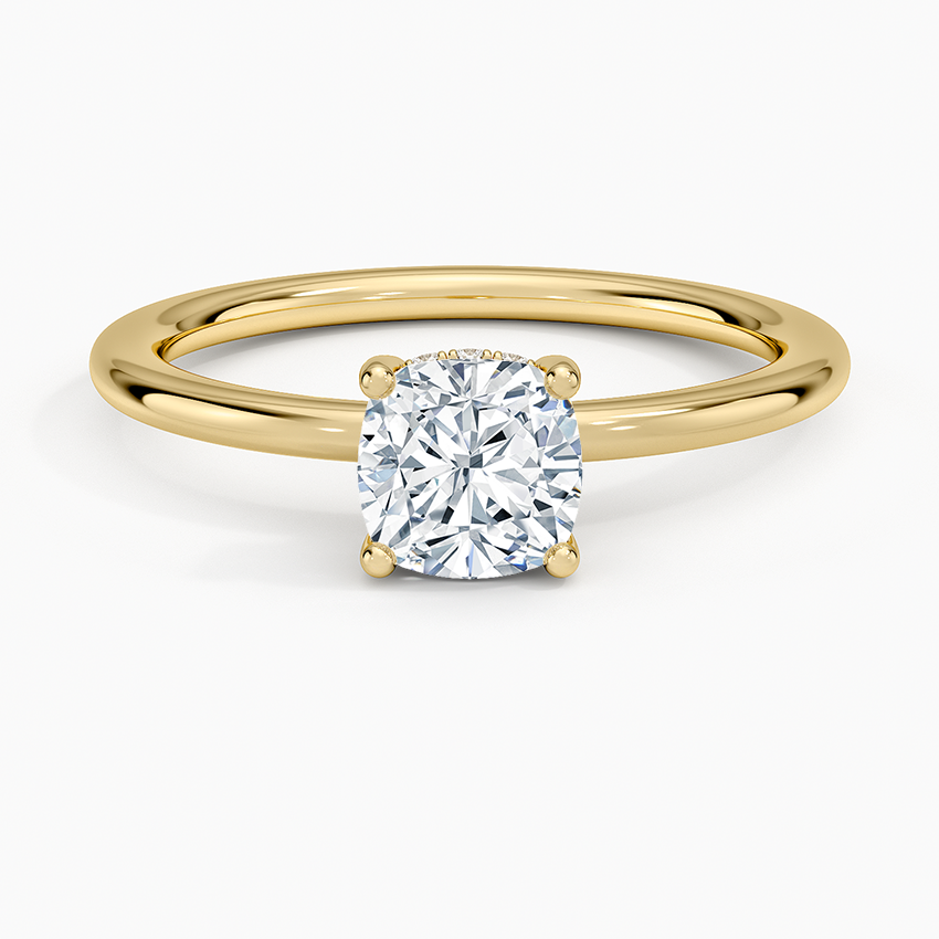 1.10 Cushion Kesim Hidden Halo Tasarım Tektaş Laboratuvar Pırlanta Yüzük - Melara