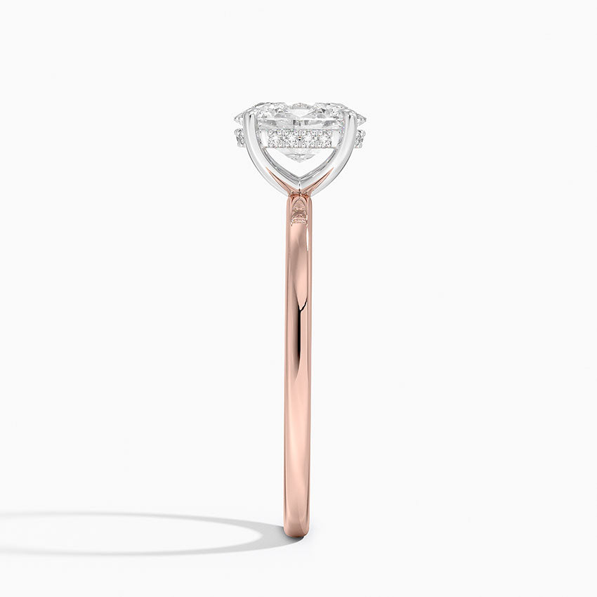 1.10 Karat Oval Kesim Hidden Halo Tasarım Tektaş Laboratuvar Pırlanta Yüzük 18K  - Elora - Bold Diamonds