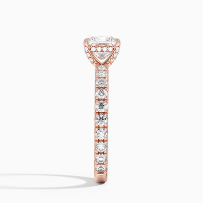 1.60 Carat Princess Halo Design Solitaire Lab Diamond Ring 18K - Florina 