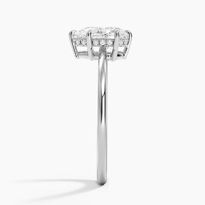 1.10 Damla Kesim Hidden Halo Tasarım Tektaş Laboratuvar Pırlanta Yüzük - Tilora