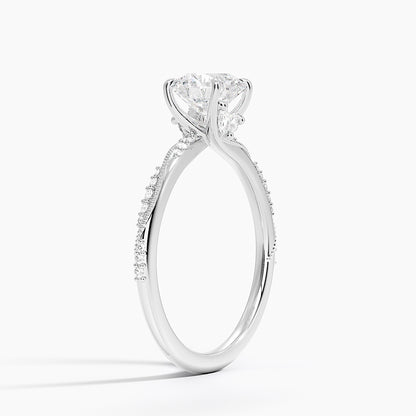 1.60 Carat Princess Halo Design Solitaire Lab Diamond Ring 18K - Florina 