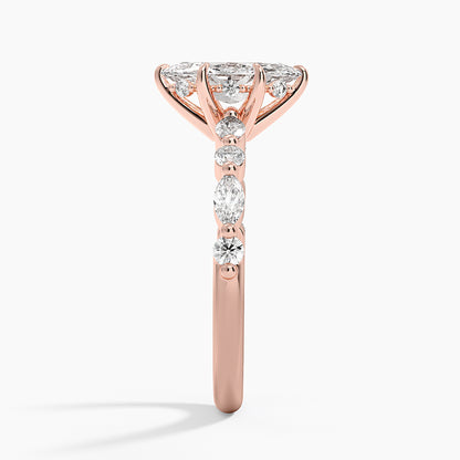 1.60 Carat Princess Halo Design Solitaire Lab Diamond Ring 18K - Florina 