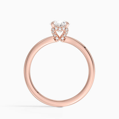 1.15 Oval Kesim Hidden Halo Tasarım Tektaş Laboratuvar Pırlanta Yüzük - Vilora