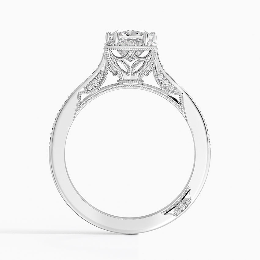 1.50 Prenses Kesim Halo Tasarım Tektaş Laboratuvar Pırlanta Yüzük 18K - Tilara